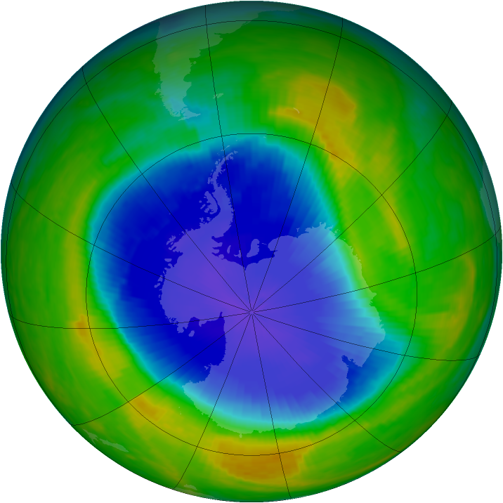 Antarctic ozone map for 11 November 1987